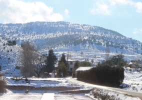El complejo lleno de nieve