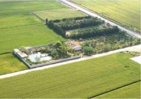 Vista aérea de la finca rural