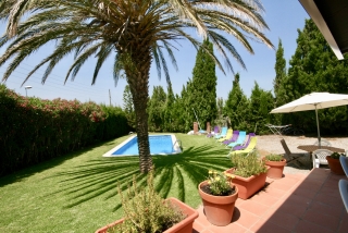 Acceso con la piscina