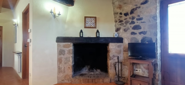 Sala de estar con chimenea