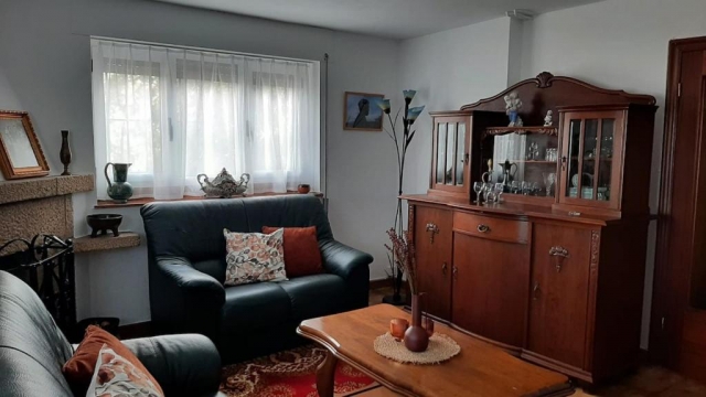 Salon con muebles de madera