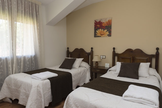 Dormitorio doble con cuadro