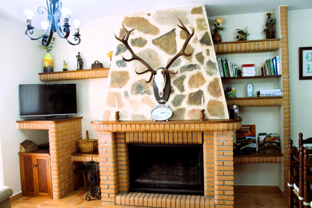 Salon con chimenea