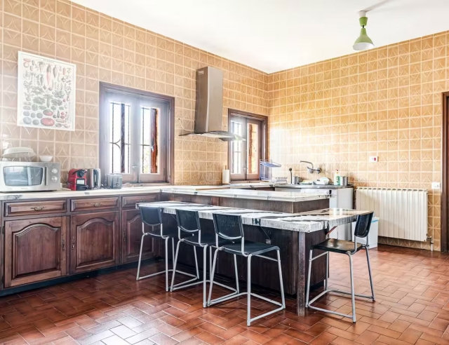 Cocina con encimera