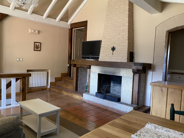 Salon con chimenea