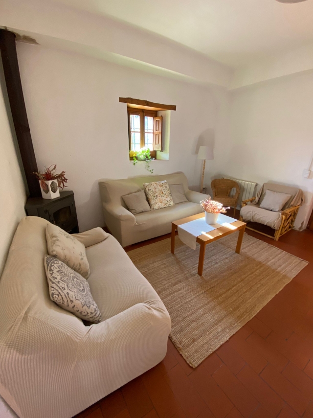 Salon con chimenea