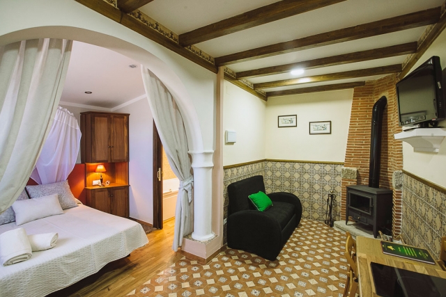 Dormitorio  y chimenea