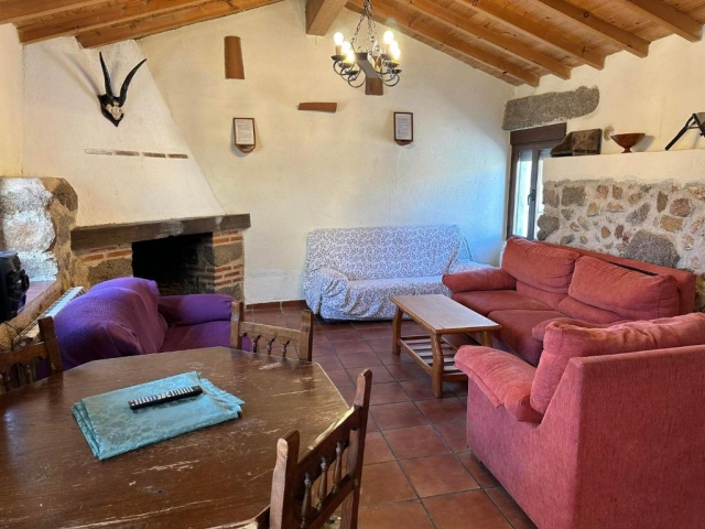 Sala amplia y chimenea