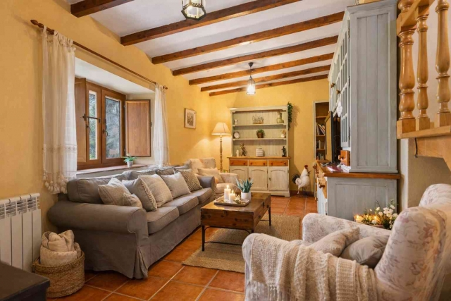 salon con chimenea