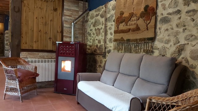 Sala de estar con estufa
