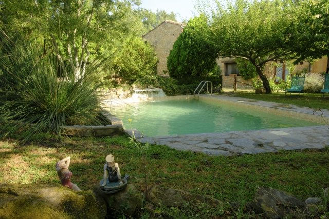 Piscina con jardines