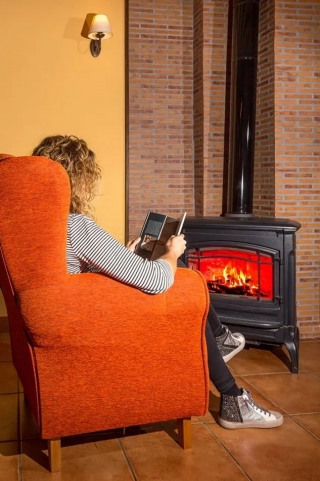 Sala de estar y chimenea