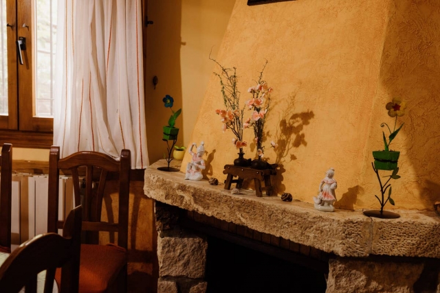 Sala de estar con chimenea