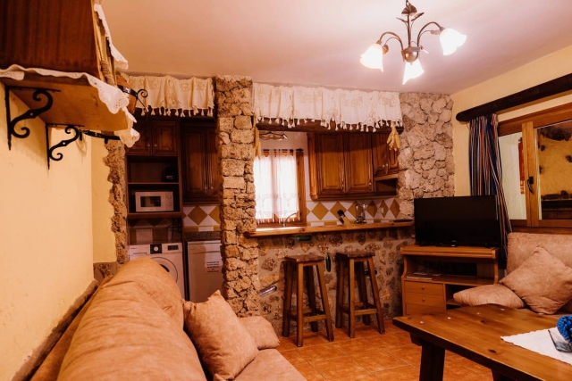 Sala interior con cocina
