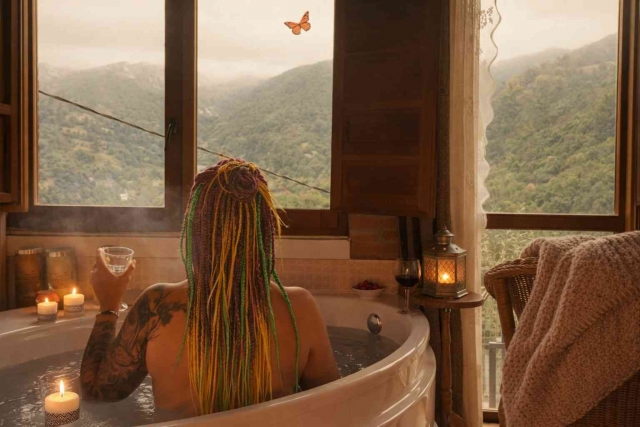 dormitorio con vistas