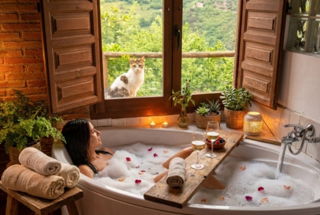 Jacuzzi privado en dormitorio