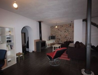 Sala de estar con la chimenea