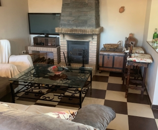 Salón comedor con chimenea