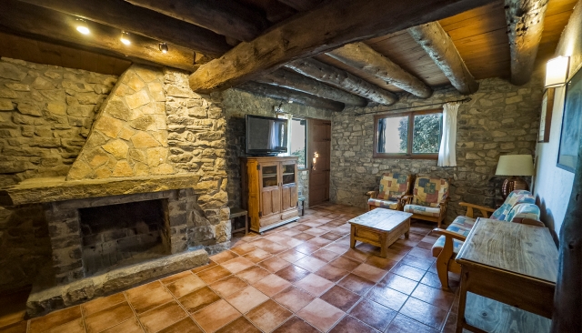 Salon con chimenea