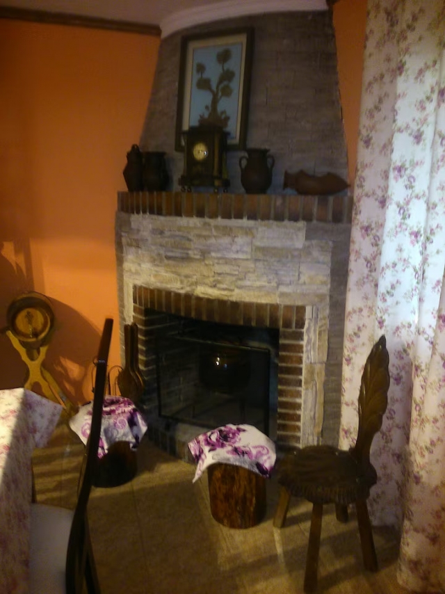 Sala de estar con chimenea