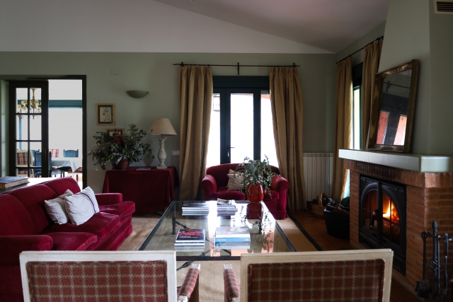 Salon con chimenea