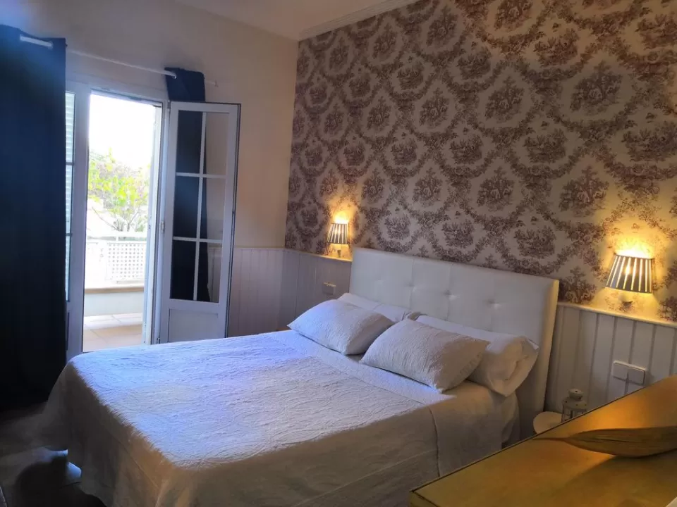 Room with 2 beds and balcony with views: