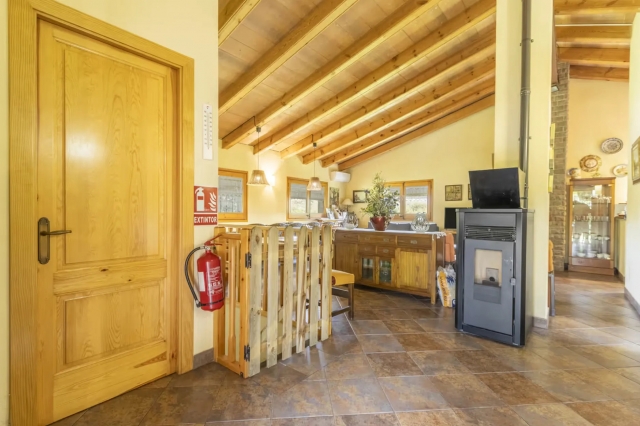 Sala de estar con estufa
