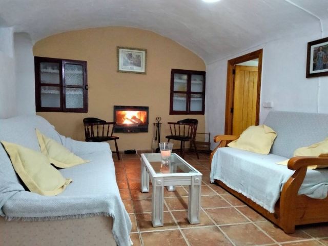 Sala amplia con chimenea 