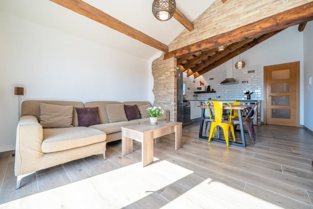 Sala y zona de cocina 
