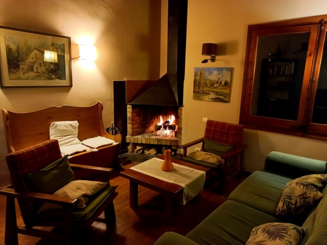 Sala con chimenea y sillones
