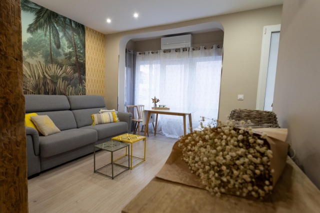 Sala de estar con detalles