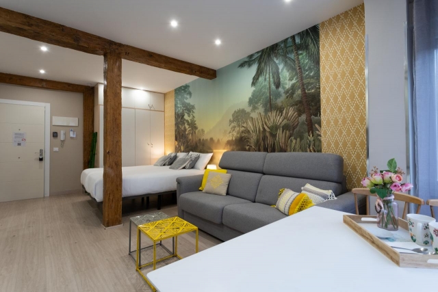 Sala de estar y dormitorio