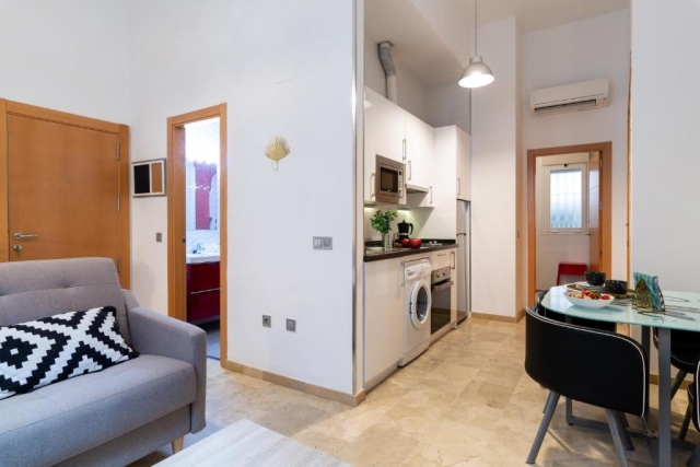 Sala de estar y la cocina