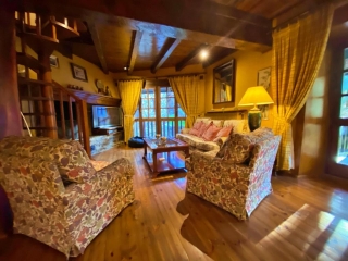 Sala amplia con chimenea