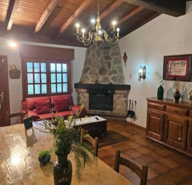 Salon con chimenea