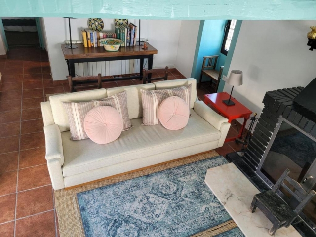 Sala amplia y la chimenea 