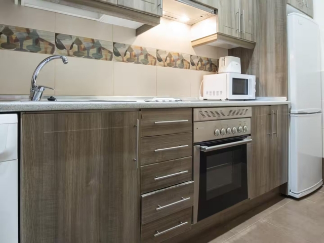 Cocina alargada con horno