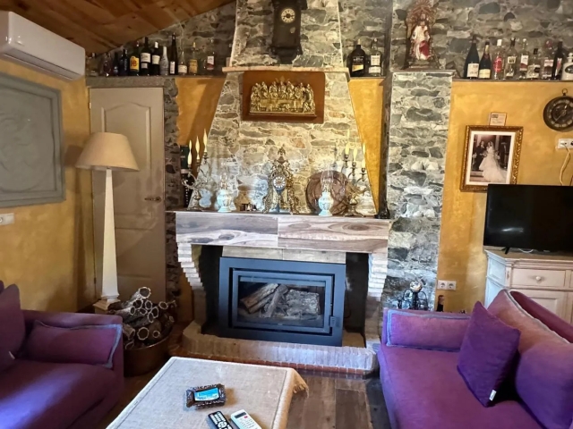 Sala amplia con chimenea
