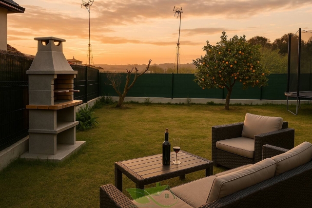 Amplio exterior y barbacoa