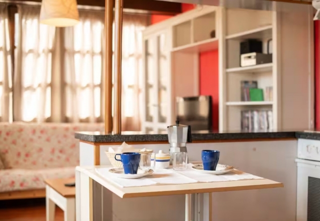 Cocina con vistas de la sala