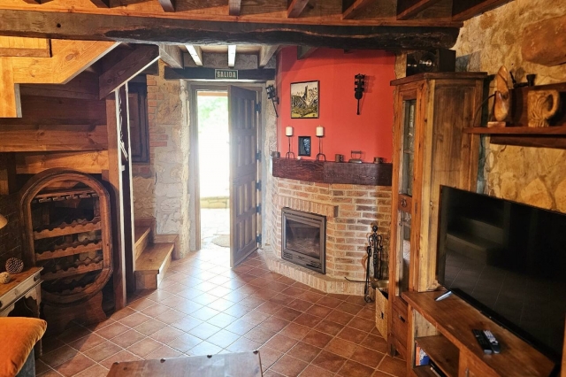 Sala de estar con chimenea