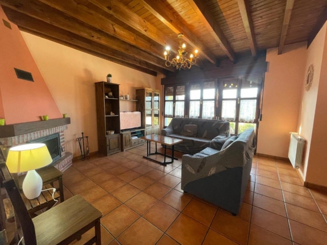 Sala amplia con chimenea 