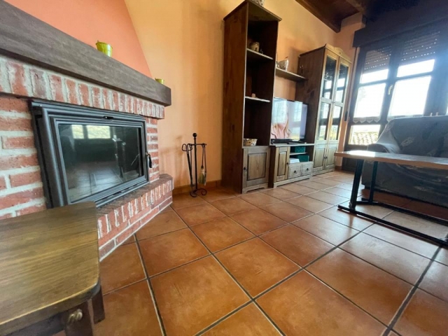 Sala amplia con chimenea