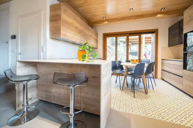 Cocina americana con barra