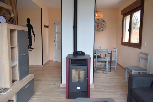Sala de estar con estufa