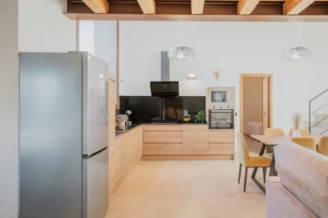 Cocina con encimera en L