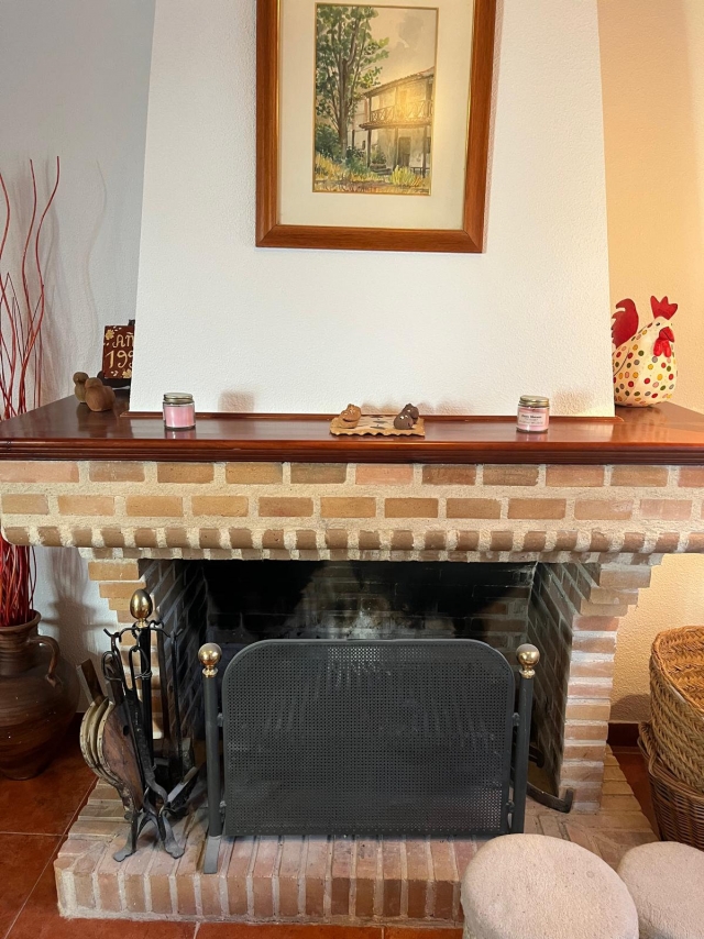 Sala de estar con chimenea