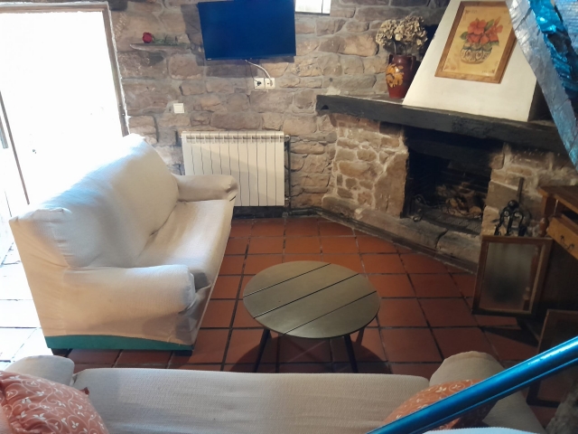 Salon con chimenea