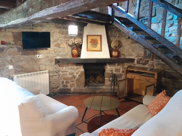 Salón con chimenea