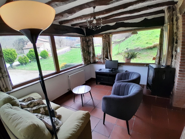 Salon con chimenea